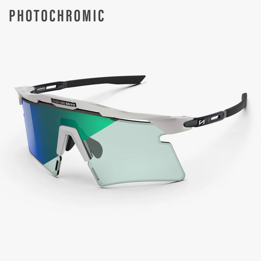 SCICON AEROSHADE 2.0 TITANIUM Brille Weiß Metal Photochromatische Gläser Blue Green
