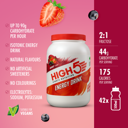 Energiegetränk HIGH5 ENERGY DRINK (2,2 kg) Rote Früchte