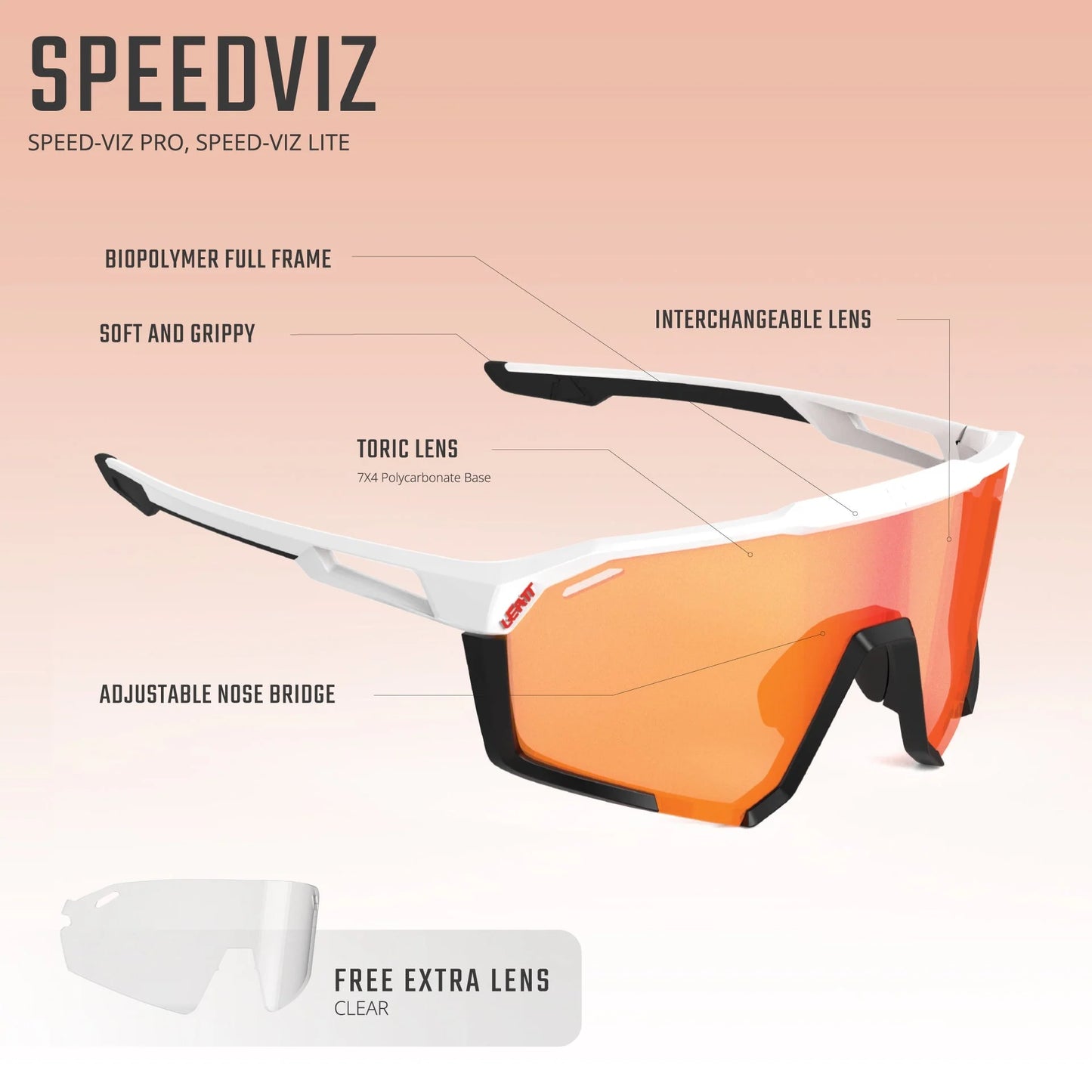 LEATT SPEEDVIZ PRO Brille Schwarz Satin IRIZ Silber 30 VLT
