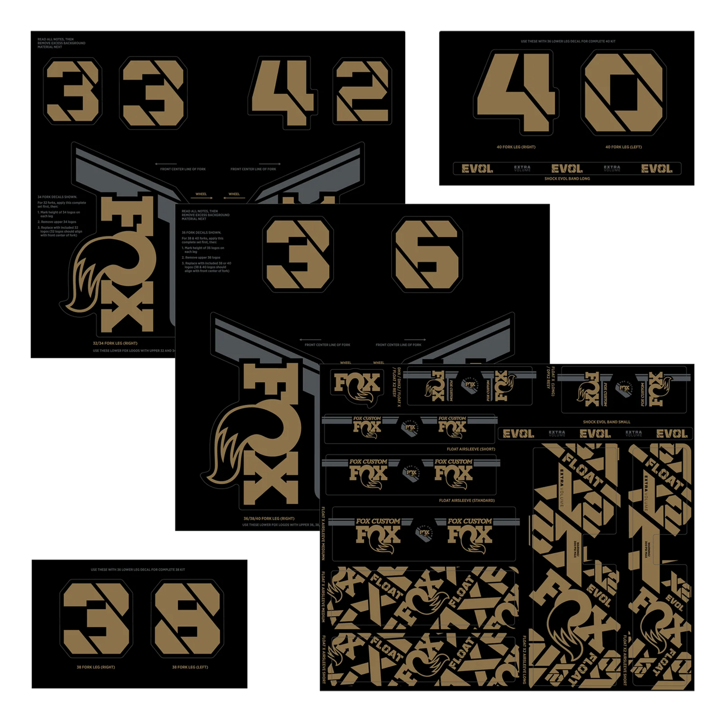 FOX Stickers Kit Gabel und Stoßdämpfer Kashima