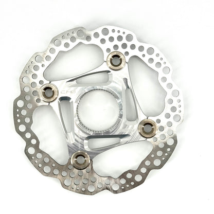 Schwimmend gelagerte HOPE Centerlock-Bremsscheibe Silber