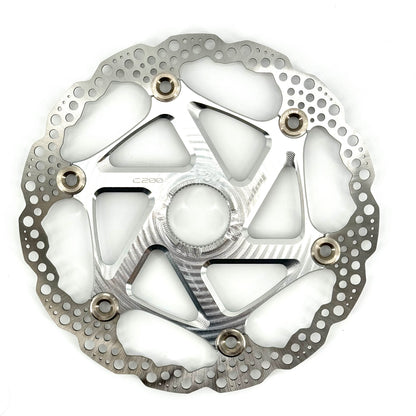 Schwimmend gelagerte HOPE Centerlock-Bremsscheibe Silber