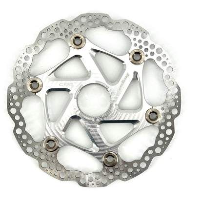 Schwimmend gelagerte HOPE Centerlock-Bremsscheibe Silber