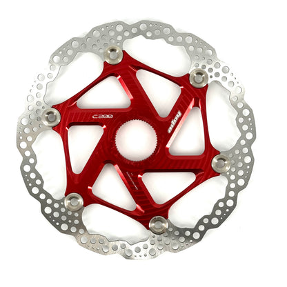 Schwimmend gelagerte HOPE Centerlock-Bremsscheibe Rot