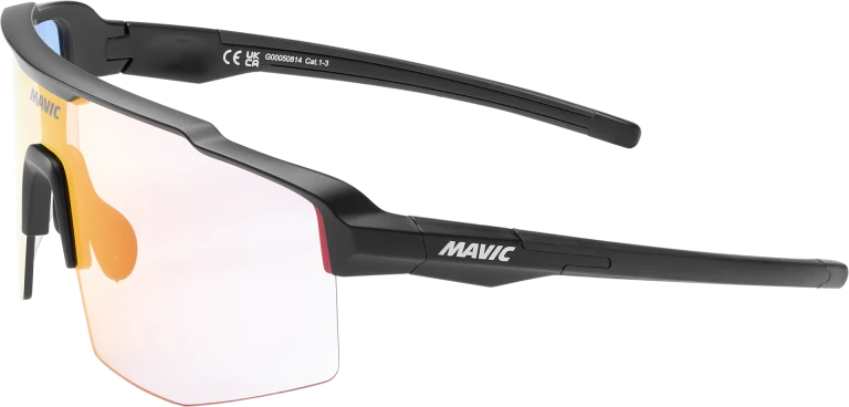 MAVIC MVS SHIELD Brille Schwarz Rotes Glas Photochromatisch