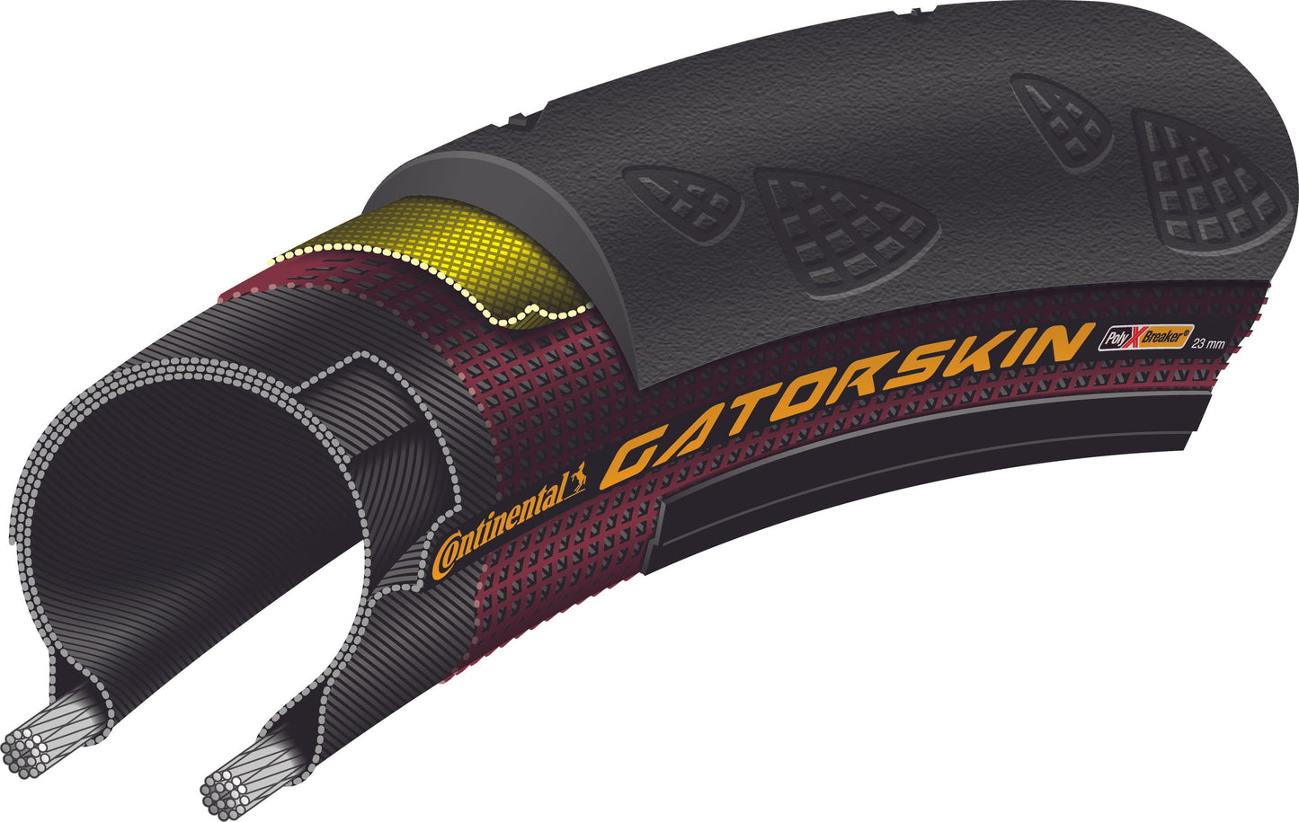 Reifen CONTINENTAL GATORSKIN 700x23c TubeType Schwarz