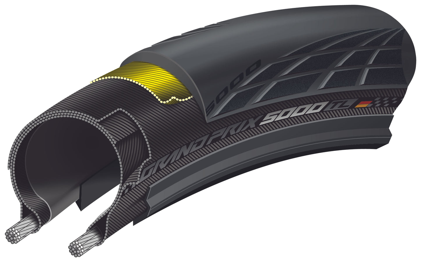 Reifen CONTINENTAL GRAND PRIX 5000 S TR 650x32b Tubeless Ready Schwarz/Braun