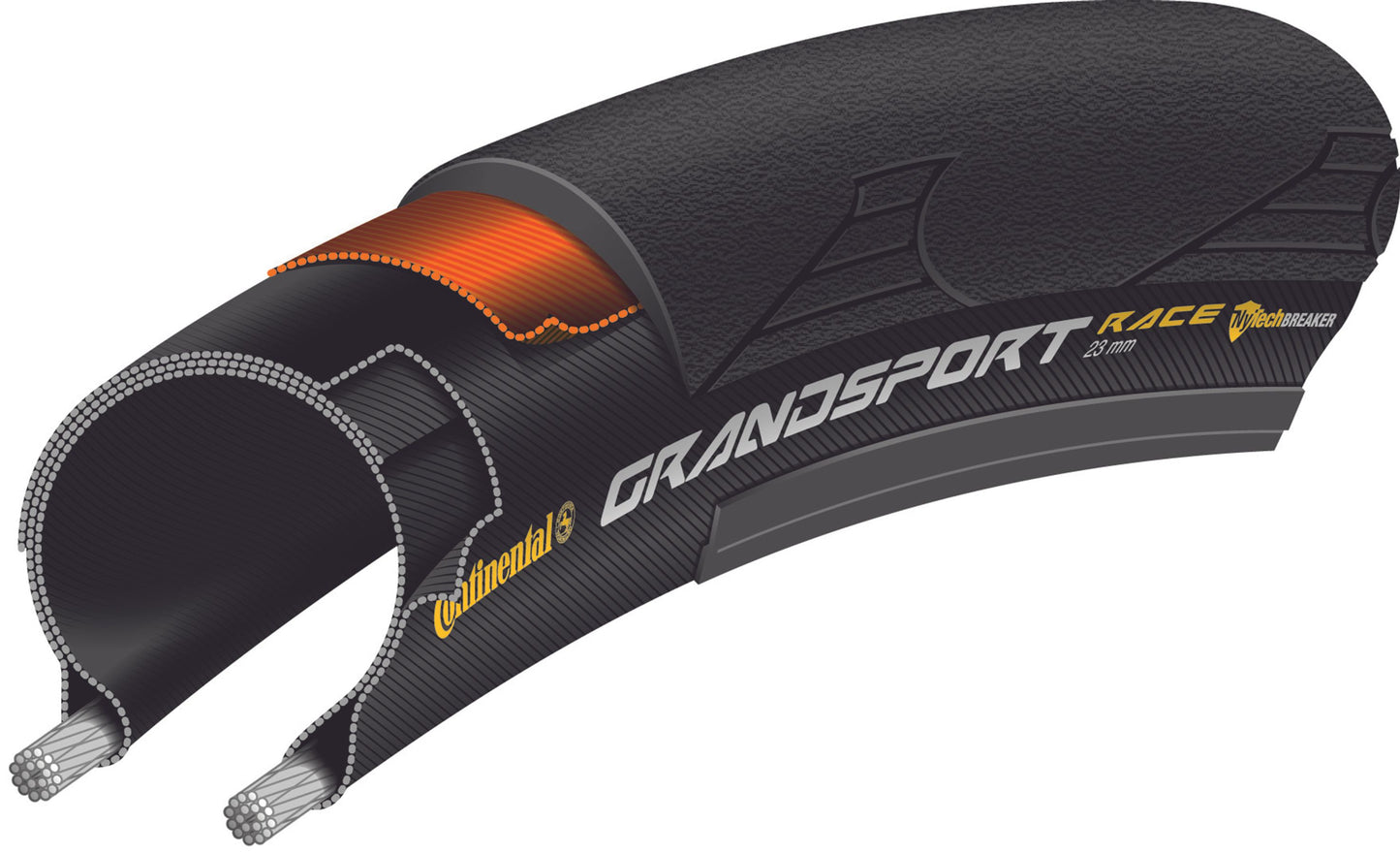 Reifen CONTINENTAL GRAND SPORT RACE 700x32c TubeType Schwarz