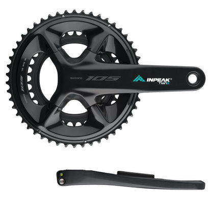 Kurbelgarnitur mit Leistungsmesser INPEAK POWERCRANK-E TWIN2 LR Shimano 105 R7100