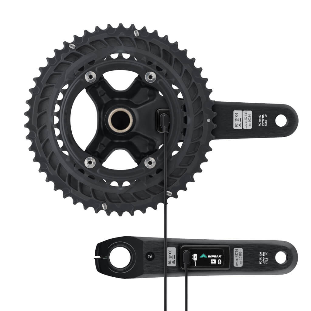 Kurbelgarnitur mit Leistungsmesser INPEAK POWERCRANK-E TWIN2 LR Shimano 105 R7100