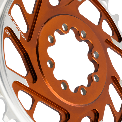 Einfachkettenblatt BURGTEC THICK THIN 12V BOOST Direct Mount 8 Schrauben T-Type Narrow Wide Offset 3mm Bronze