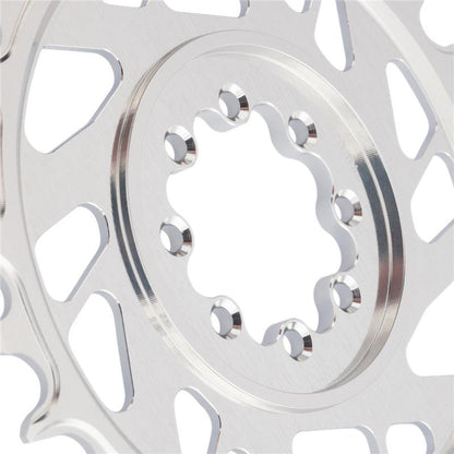 Einfachkettenblatt BURGTEC THICK THIN 12-fach BOOST Direct Mount 8 Schrauben T-Type Narrow Wide Offset 3 mm Silber