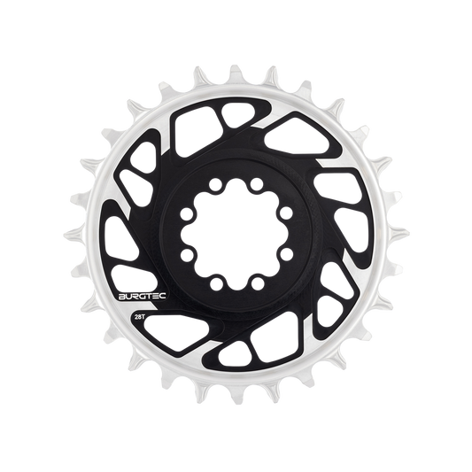 Mono Kettenblatt BURGTEC THICK THIN 12-fach BOOST Direct Mount 8 Schrauben T-Type Narrow Wide Offset 3mm Schwarz