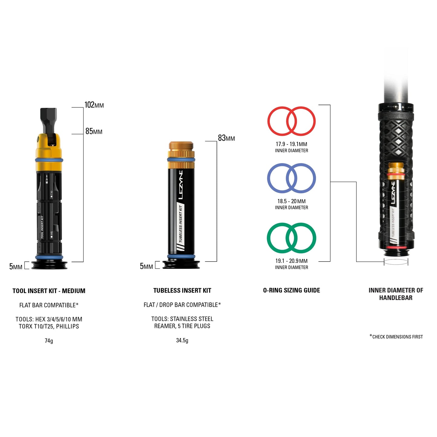 Tubeless Repair Kit + Multi-Tools M Integrierter LEZYNE-Bügel