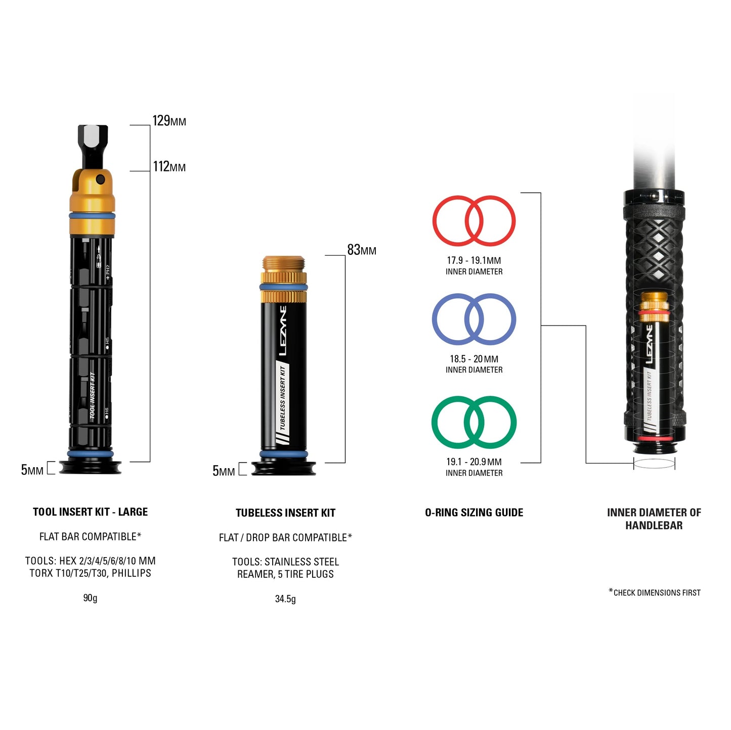 Tubeless Repair Kit + Multi-Tools L Integrierter LEZYNE-Bügel