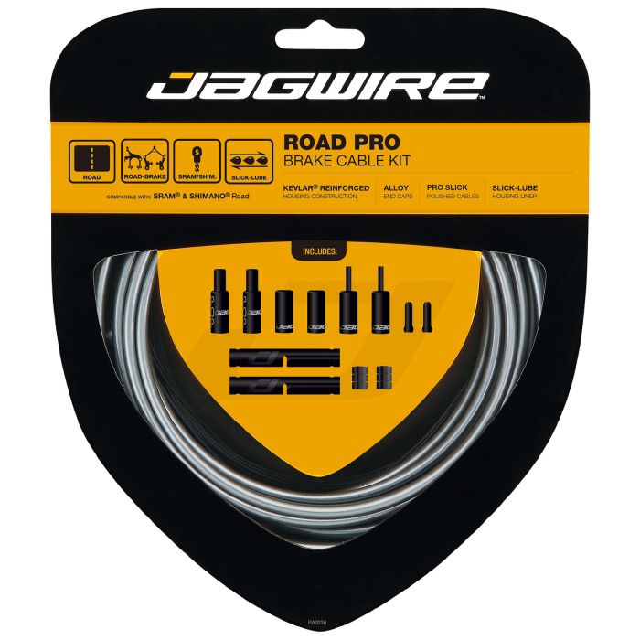 JAGWIRE ROAD PRO Bremskabel- und Hüllen-Set Grau