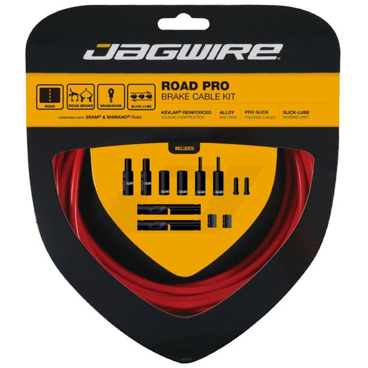 JAGWIRE ROAD PRO Bremskabel- und Hüllen-Set Rot