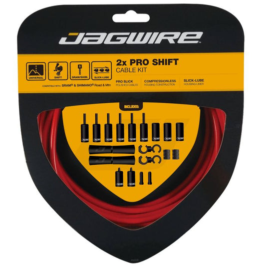 JAGWIRE ROAD AND MOUNTAIN PRO Umwerfer Kabel- und Hüllen-Set Rot