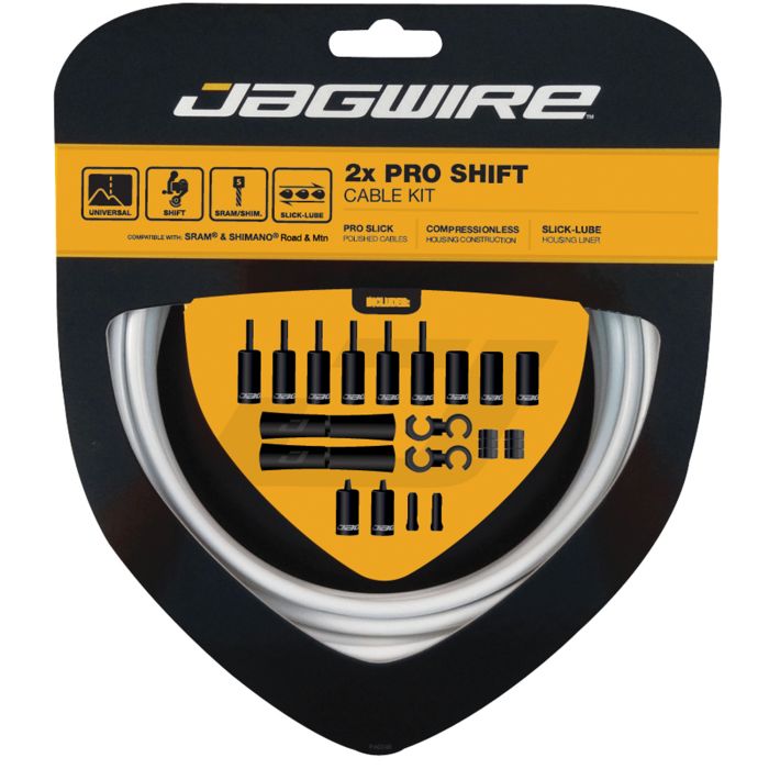 JAGWIRE ROAD AND MOUNTAIN PRO Umwerfer Kabel- und Hüllen-Set Weiß