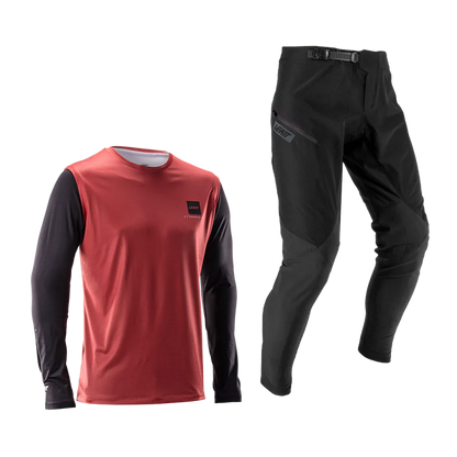 Kit Trikot + Hose LEATT MTB GRAVITY 1.0 Schwarz/Rot