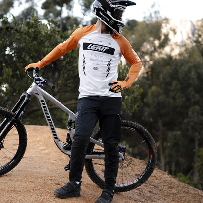 Trikot LEATT MTB GRAVITY 5.0 Langarm Weiß/Orange