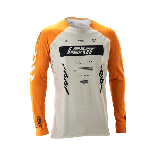 LEATT MTB GRAVITY 5.0 Langarm Trikot Weiß/Orange