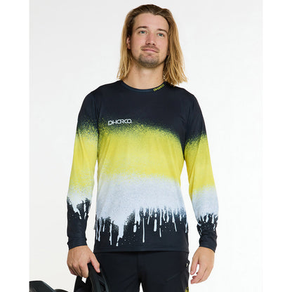 Trikot DHARCO RACE ACID RAIN Langarm Schwarz/Gelb