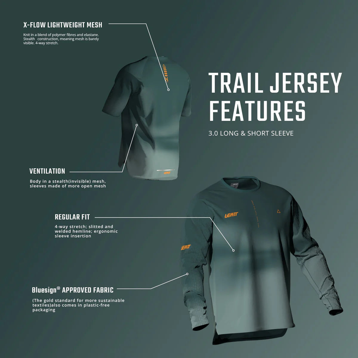 LEATT MTB TRAIL 3.0 Damen Kurzarm Trikot Grün