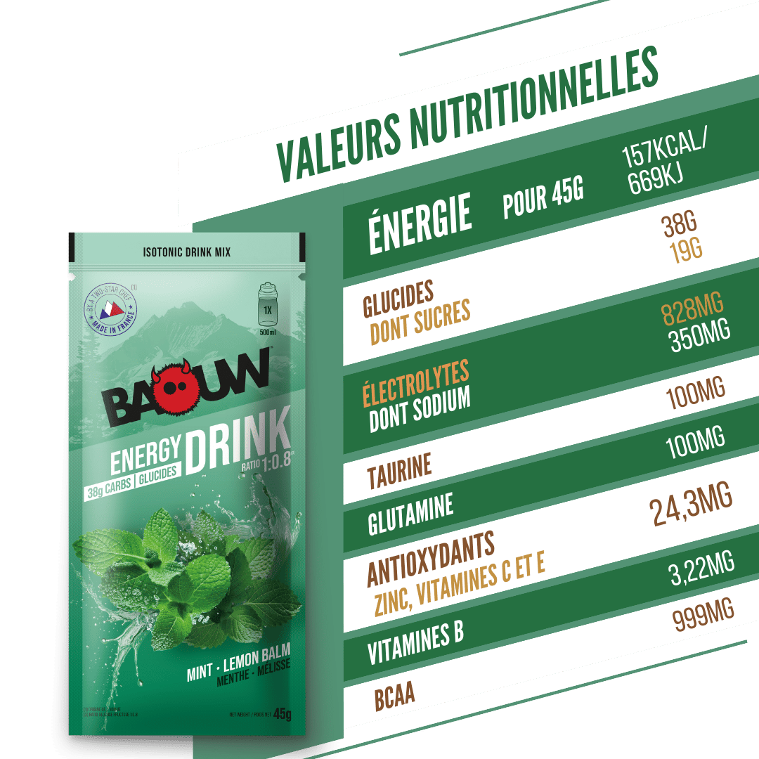 BAOUW ISOTONIC Energy Drink (45g) Minze/Melisse