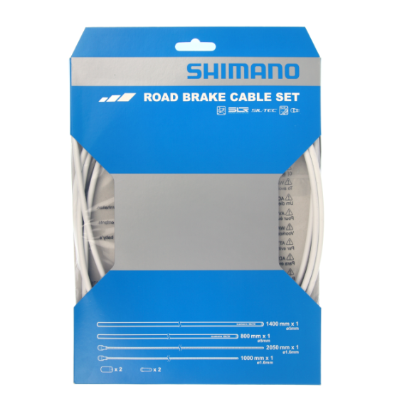 SHIMANO PTFE Bremskabel- und Hüllen-Set Weiß