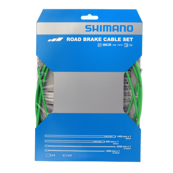 SHIMANO PTFE Bremskabel- und Hüllen-Set Grün