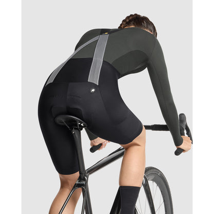 Kurze Damen-Trägerhose ASSOS TACTICA SPRING FALL T5 Schwarz