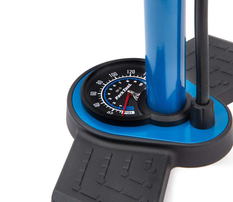 Park Tool PFP-10 Standfuß mit integriertem Manometer