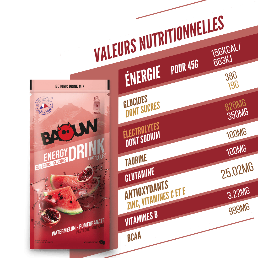 BAOUW ISOTONIC Energy Drink (45g) Wassermelone/Granatapfel