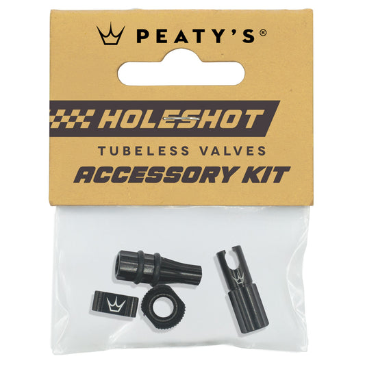 PEATY'S HOLESHOT FAST FLOW Ventilkappen und Muttern Set Schwarz