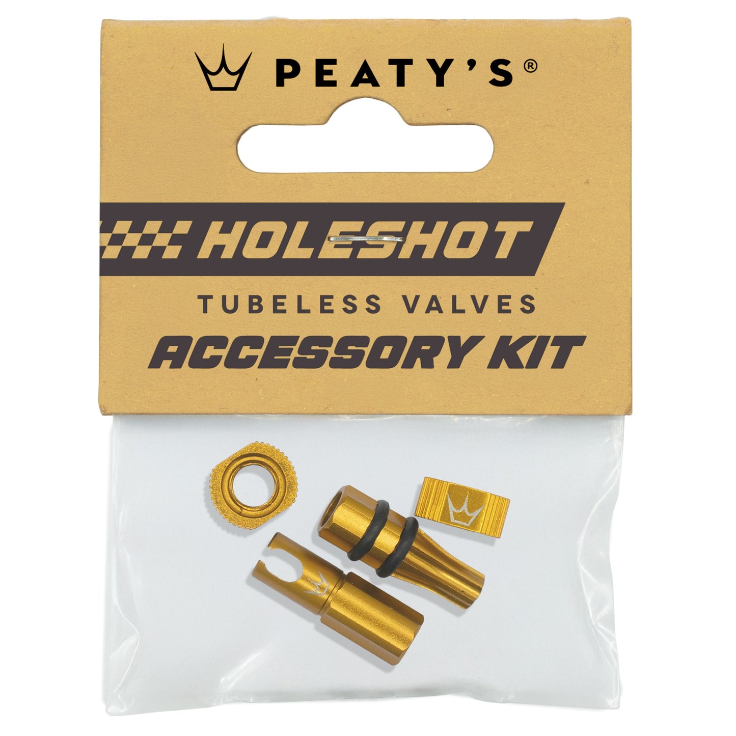 PEATY'S HOLESHOT FAST FLOW Gold Ventilstopfen und Muttern Set