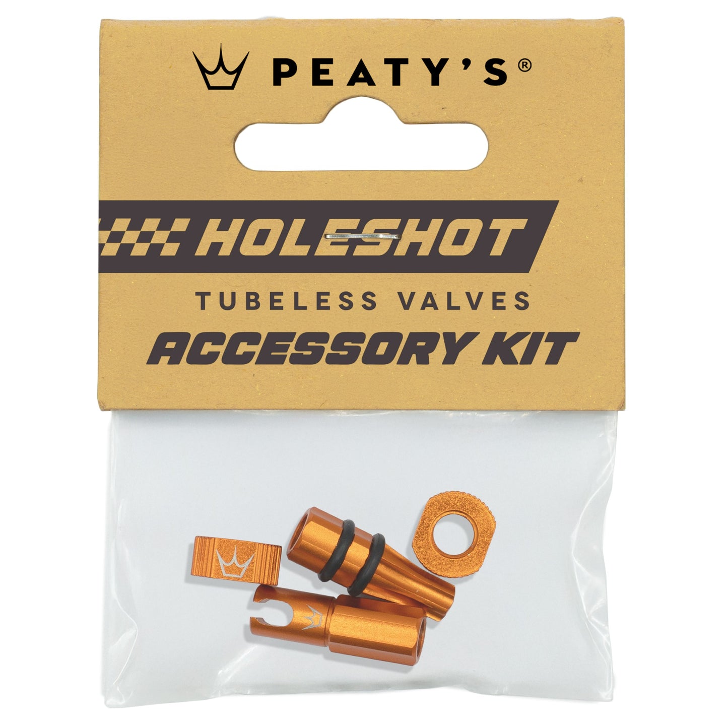 PEATY'S HOLESHOT FAST FLOW Ventilkappen und Muttern Kit Orange