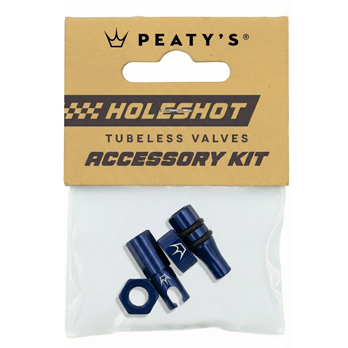 PEATY'S HOLESHOT FAST FLOW Ventilstopfen und Muttern Set Blau