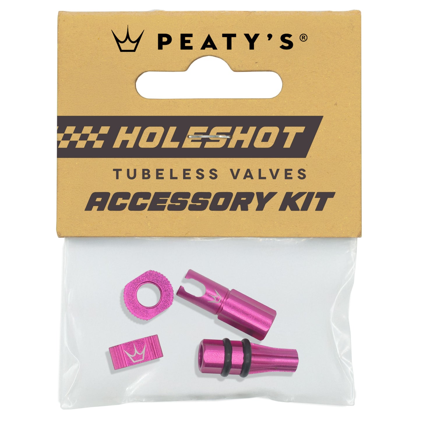 PEATY'S HOLESHOT FAST FLOW Ventilkappen und Muttern Set Pink
