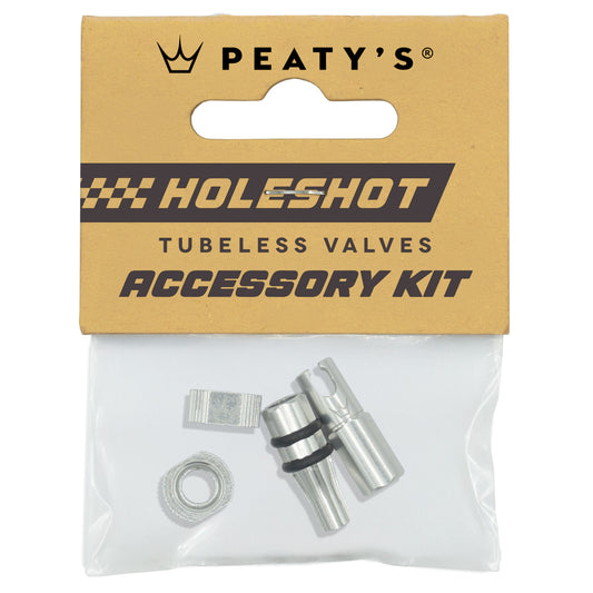 PEATY'S HOLESHOT FAST FLOW Ventilkappen und Muttern Set Silber