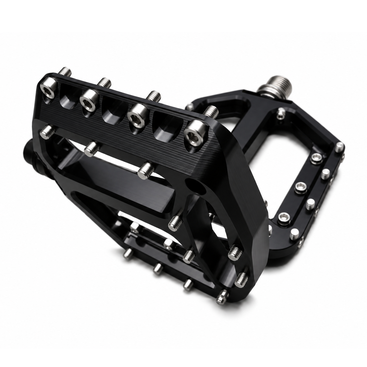HXR COMPONENTS Plattformpedale mit Stahlachse Schwarz