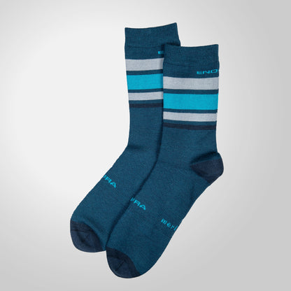 Socken ENDURA BAABAA MERINO STRIPE Blau