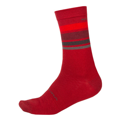 Socken ENDURA BAABAA MERINO STRIPE Rot