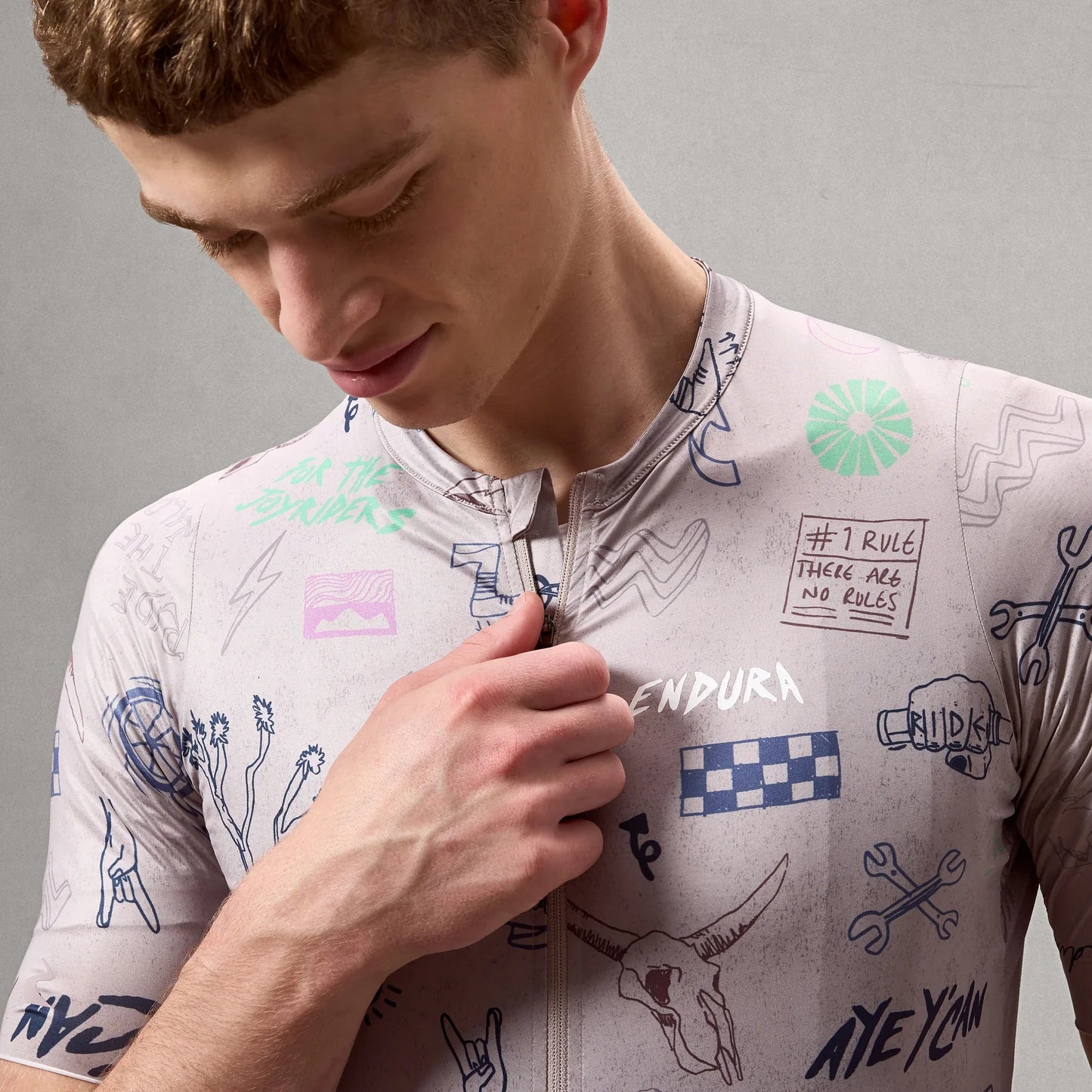 ENDURA PRO SL PRINT Trikot Kurzarm Titanium