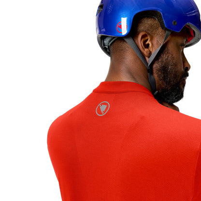 Trikot ENDURA LOOP ZIPPED Kurzarm Rot