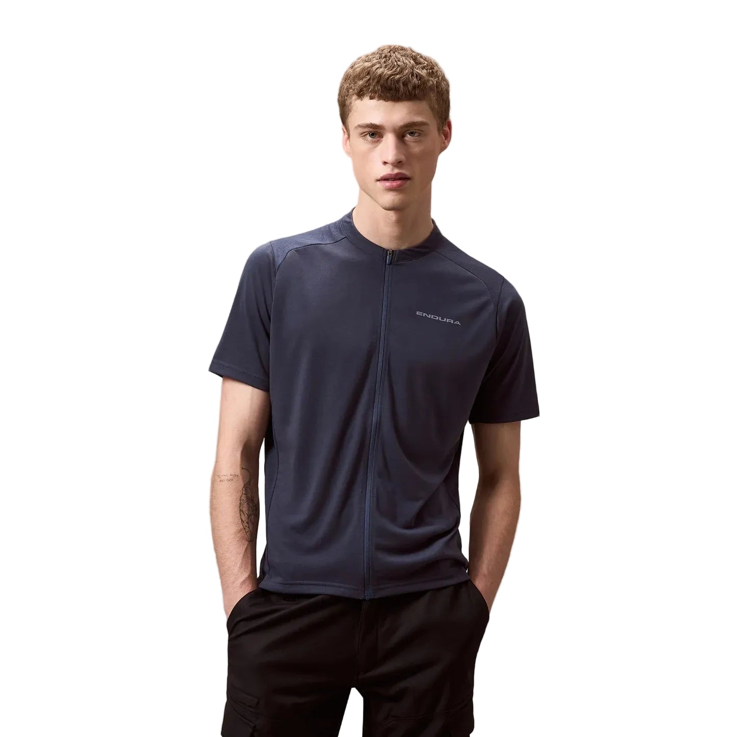 ENDURA LOOP ZIPPED Trikot Kurzarm Carbon Grau