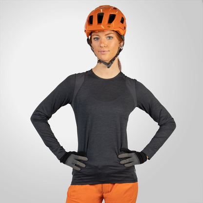 Trikot ENDURA SINGLETRACK Damen Langarm Grau