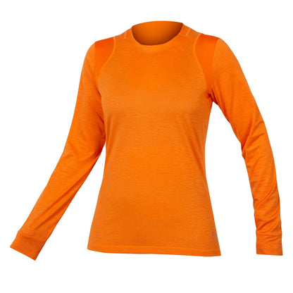 Trikot ENDURA SINGLETRACK Damen Langarm Orange