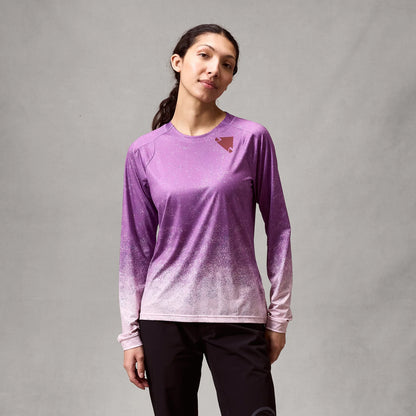 Trikot ENDURA SINGLETRACK PRINT Langarm Damen Violett