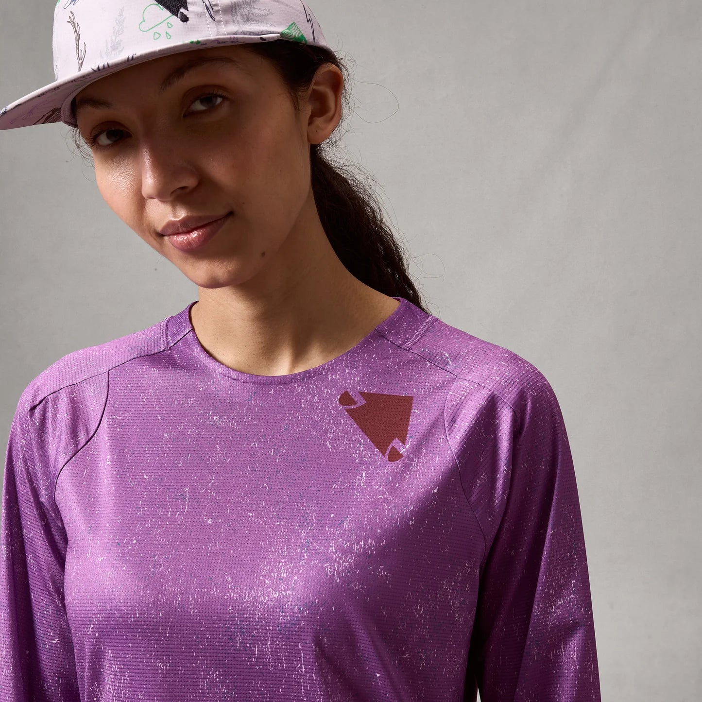ENDURA SINGLETRACK PRINT ENP Trikot Langarm Frau Violett